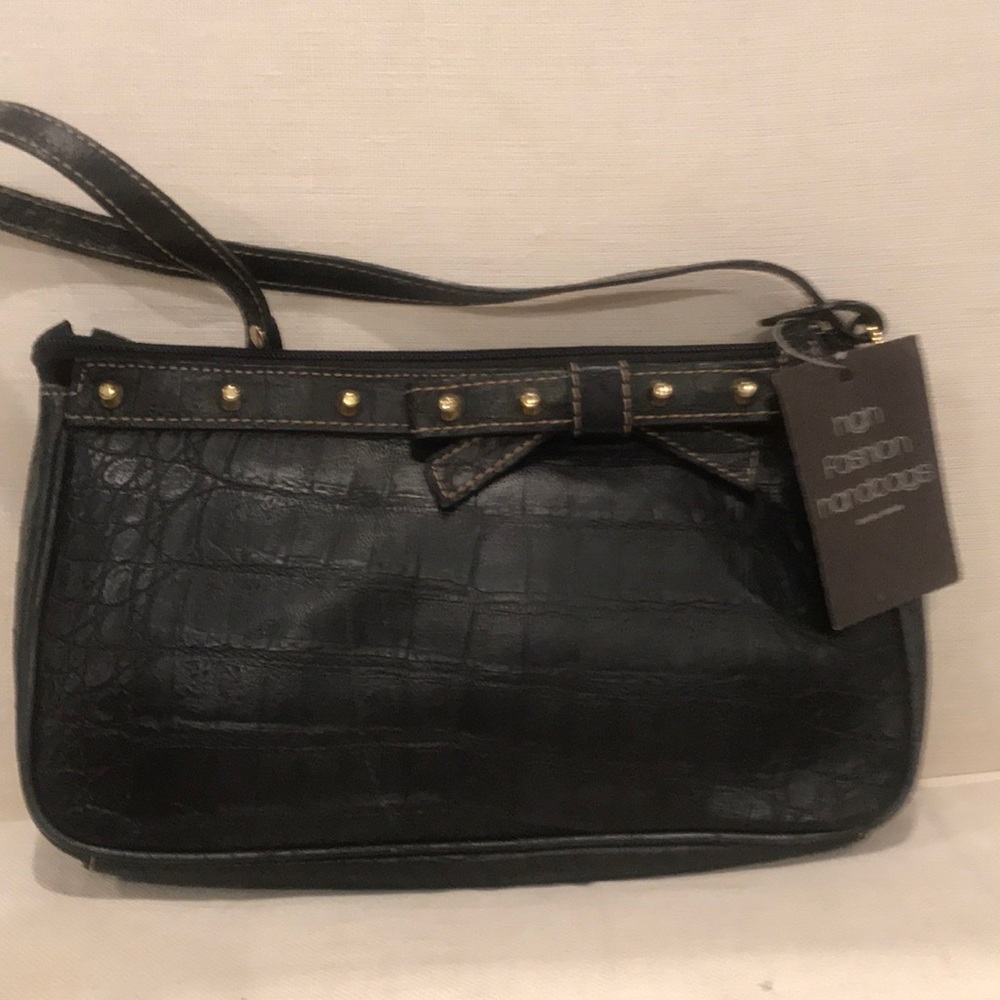 Black croc in Bost small shoulder bag.